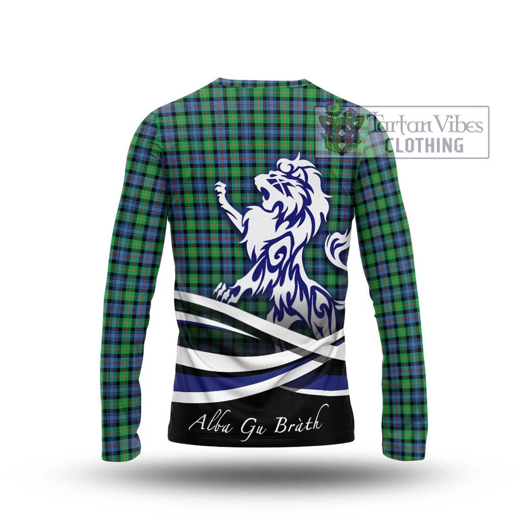 Murray of Atholl Ancient Tartan Long Sleeve T-Shirt with Alba Gu Brath Regal Lion Emblem - Tartanvibesclothing Shop