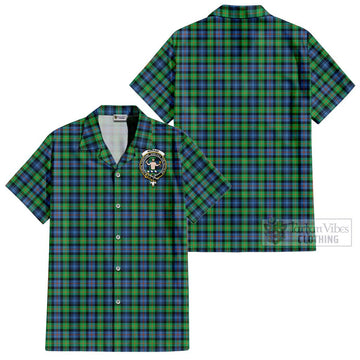 Murray of Atholl Ancient Tartan Cotton Hawaiian Shirt with Family Crest