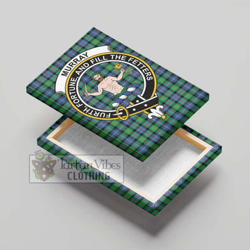 Murray of Atholl Ancient Tartan Canvas Print Wall Art with Family Crest