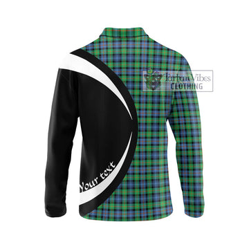 Murray of Atholl Ancient Tartan Long Sleeve Polo Shirt with Family Crest Circle Style