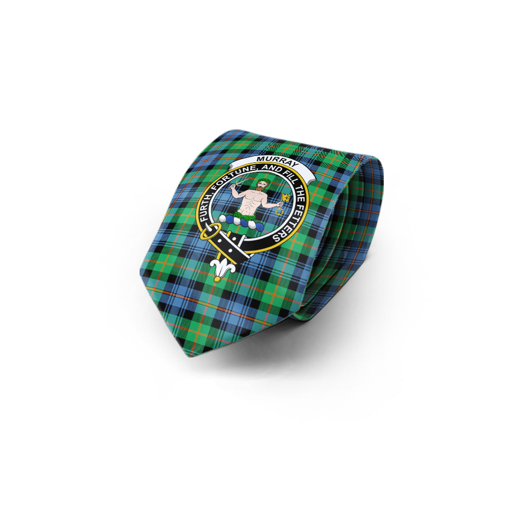 Murray of Atholl Ancient Tartan Classic Necktie with Family Crest - Tartan Vibes Clothing