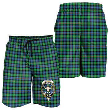 Murray of Atholl Ancient Tartan Mens Shorts with Family Crest