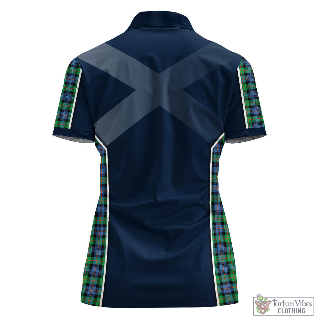 Tartan Vibes Clothing Murray of Atholl Ancient Tartan Women's Polo Shirt with Family Crest and Scottish Thistle Vibes Sport Style