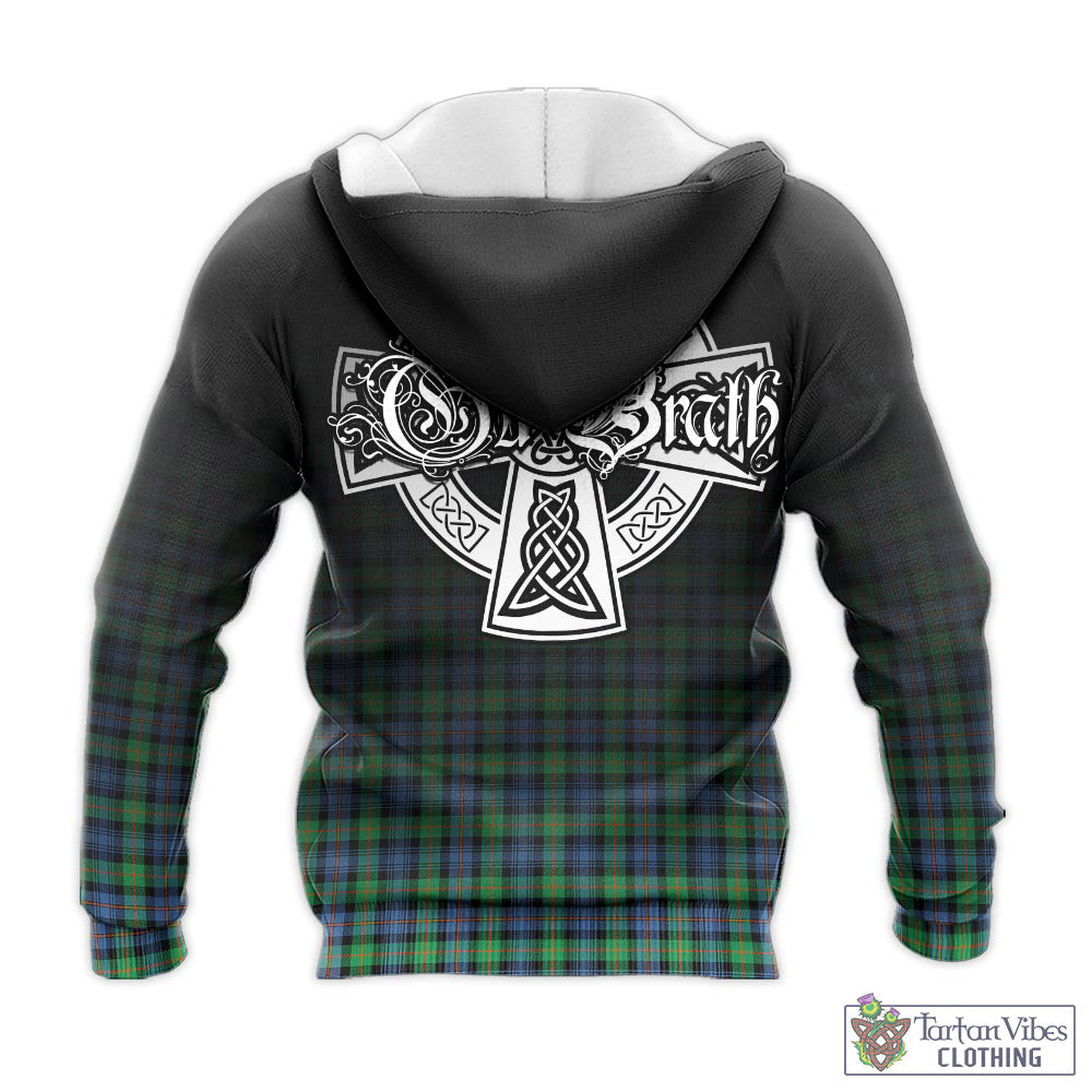 Tartan Vibes Clothing Murray of Atholl Ancient Tartan Knitted Hoodie Featuring Alba Gu Brath Family Crest Celtic Inspired