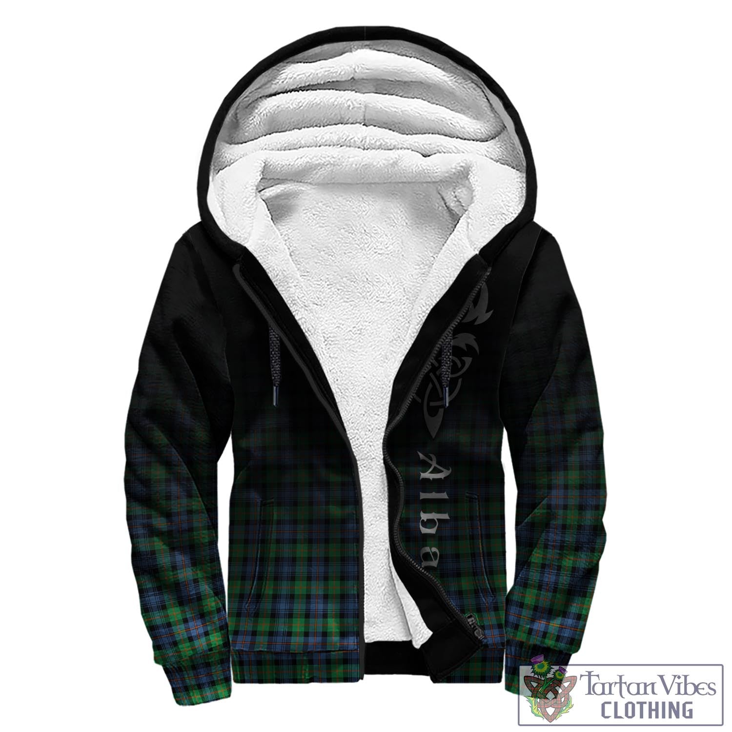 Tartan Vibes Clothing Murray of Atholl Ancient Tartan Sherpa Hoodie Featuring Alba Gu Brath Family Crest Celtic Inspired