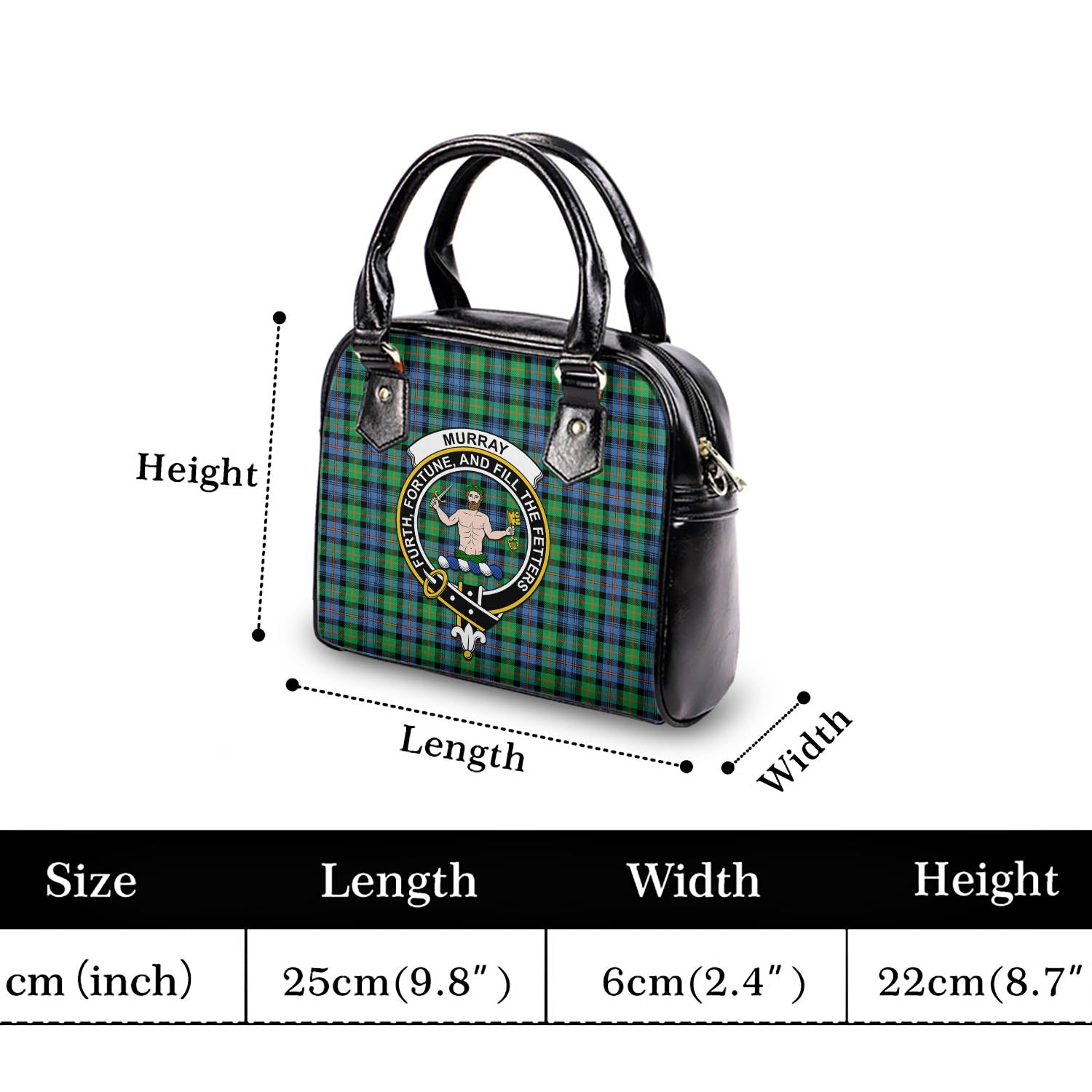 Murray of Atholl Ancient Tartan Shoulder Handbags with Family Crest - Tartanvibesclothing