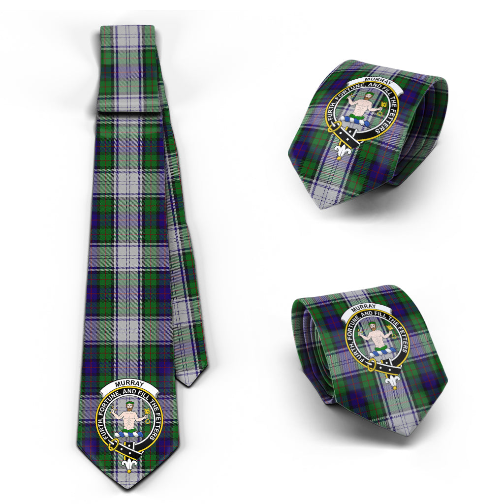 Murray of Atholl Dress Tartan Classic Necktie with Family Crest Necktie One Size - Tartan Vibes Clothing