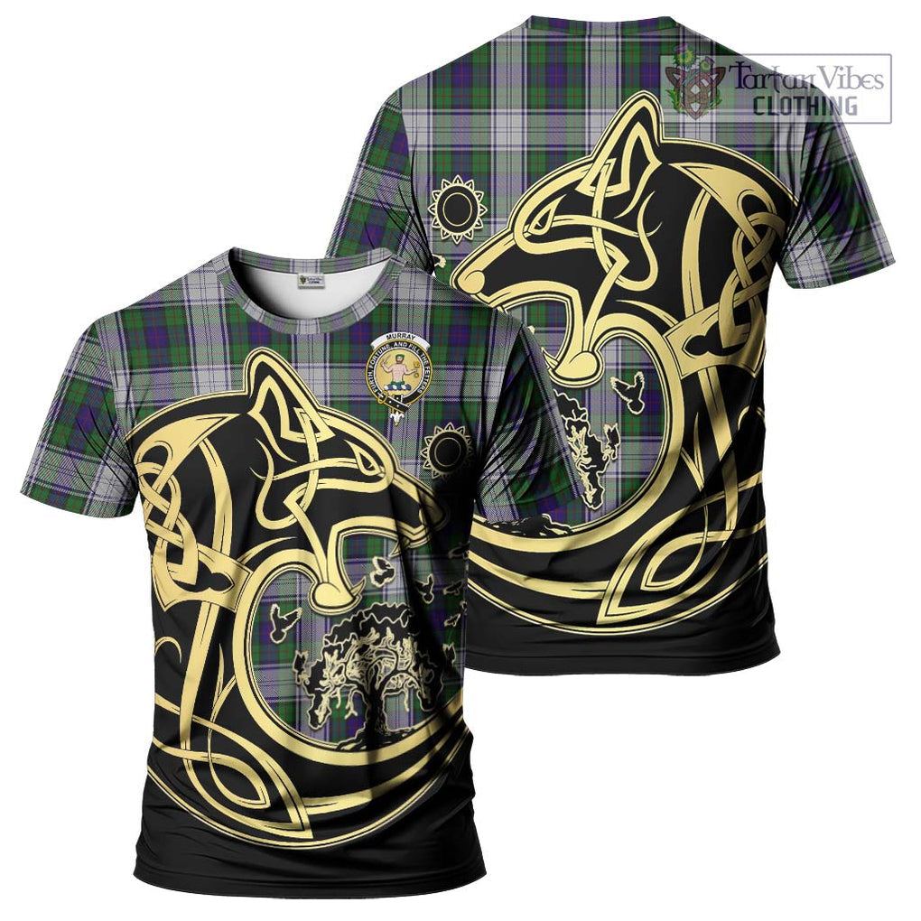 Murray of Atholl Dress Tartan T-Shirt with Family Crest Celtic Wolf Style Kid's Shirt - Tartan Vibes Clothing