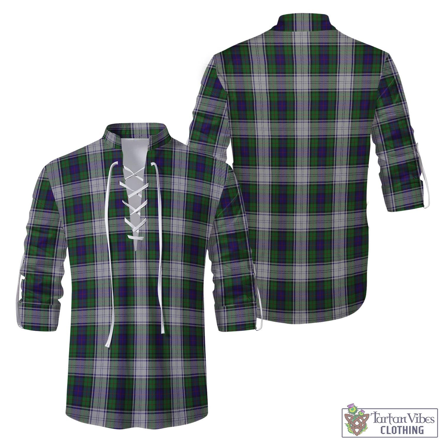 Tartan Vibes Clothing Murray of Atholl Dress Tartan Men's Scottish Traditional Jacobite Ghillie Kilt Shirt