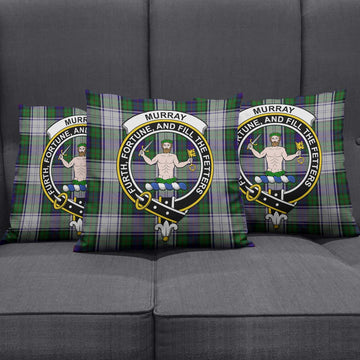 Murray of Atholl Dress Tartan Pillow Cover with Family Crest