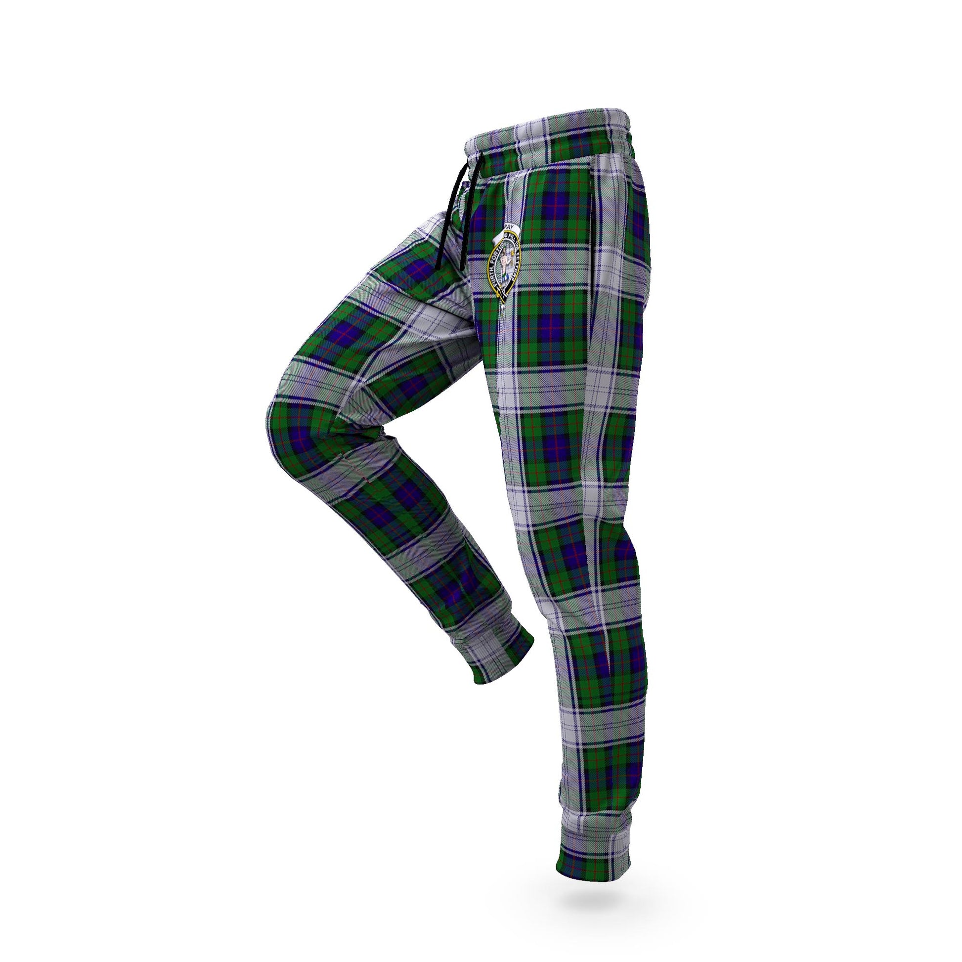 Murray of Atholl Dress Tartan Joggers Pants with Family Crest S - Tartan Vibes Clothing