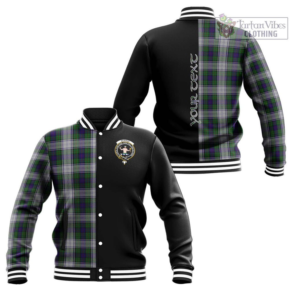 Murray of Atholl Dress Tartan Baseball Jacket with Family Crest and Half Of Me Style Unisex - Tartanvibesclothing Shop