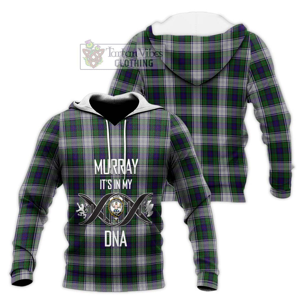 Murray of Atholl Dress Tartan Knitted Hoodie with Family Crest DNA In Me Style Unisex Knitted Pullover Hoodie - Tartanvibesclothing Shop