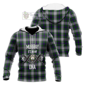 Murray of Atholl Dress Tartan Knitted Hoodie with Family Crest DNA In Me Style