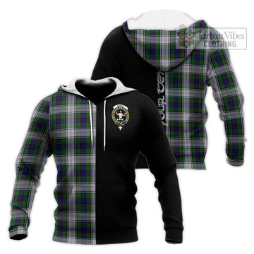 Murray of Atholl Dress Tartan Knitted Hoodie with Family Crest and Half Of Me Style