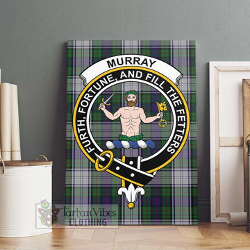 Murray of Atholl Dress Tartan Canvas Print Wall Art with Family Crest