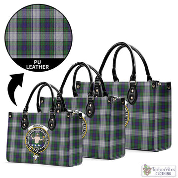 Murray of Atholl Dress Tartan Luxury Leather Handbags with Family Crest