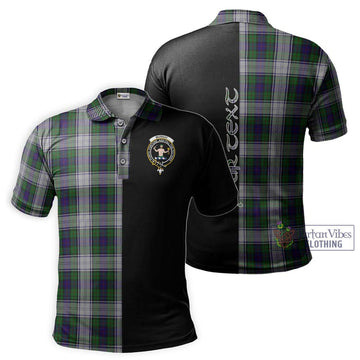 Murray of Atholl Dress Tartan Polo Shirt with Family Crest and Half Of Me Style