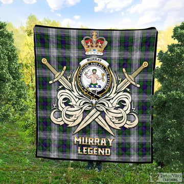 Murray of Atholl Dress Tartan Quilt with Clan Crest and the Golden Sword of Courageous Legacy