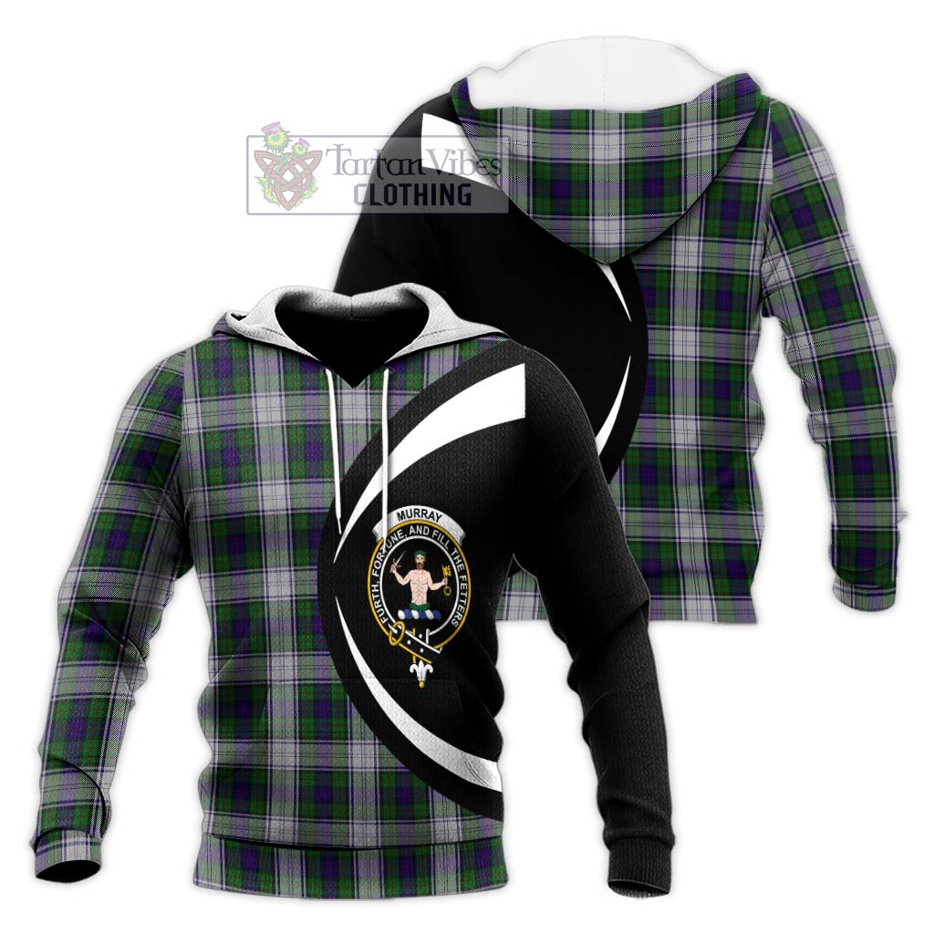 Murray of Atholl Dress Tartan Knitted Hoodie with Family Crest Circle Style Unisex Knitted Pullover Hoodie - Tartan Vibes Clothing