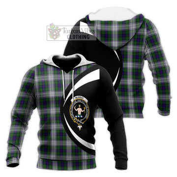 Murray of Atholl Dress Tartan Knitted Hoodie with Family Crest Circle Style