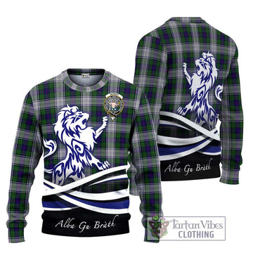 Murray of Atholl Dress Tartan Ugly Sweater with Alba Gu Brath Regal Lion Emblem