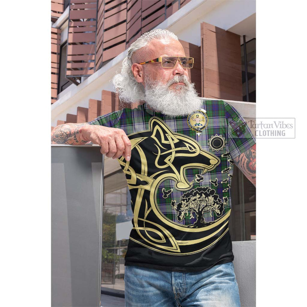 Tartan Vibes Clothing Murray of Atholl Dress Tartan Cotton T-shirt with Family Crest Celtic Wolf Style