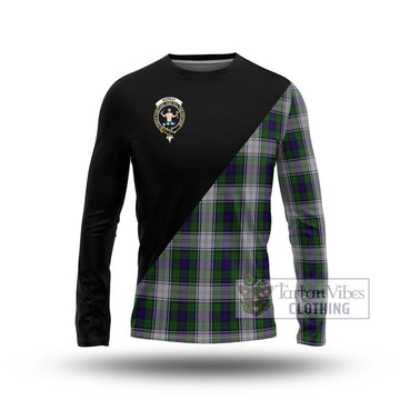 Murray of Atholl Dress Tartan Long Sleeve T-Shirt with Family Crest and Military Logo Style