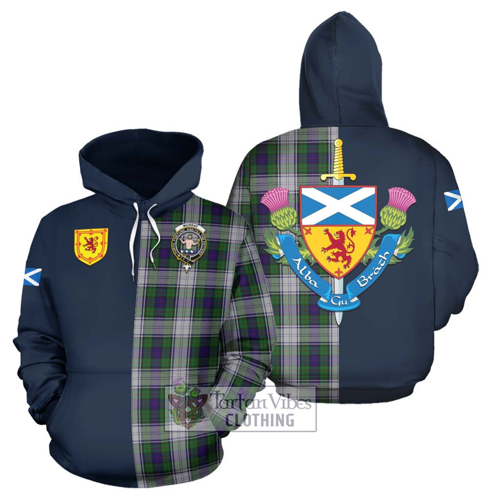 Tartan Vibes Clothing Murray of Atholl Dress Tartan Hoodie with Scottish Lion Royal Arm Half Style