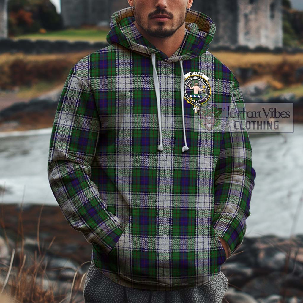 Murray of Atholl Dress Tartan Cotton Hoodie with Family Crest Pullover Hoodie XS - Tartan Vibes Clothing