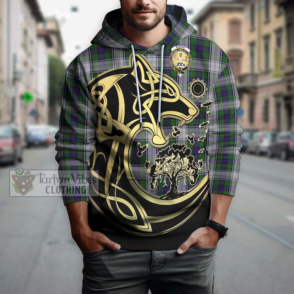 Murray of Atholl Dress Tartan Hoodie with Family Crest Celtic Wolf Style Zip Hoodie - Tartan Vibes Clothing