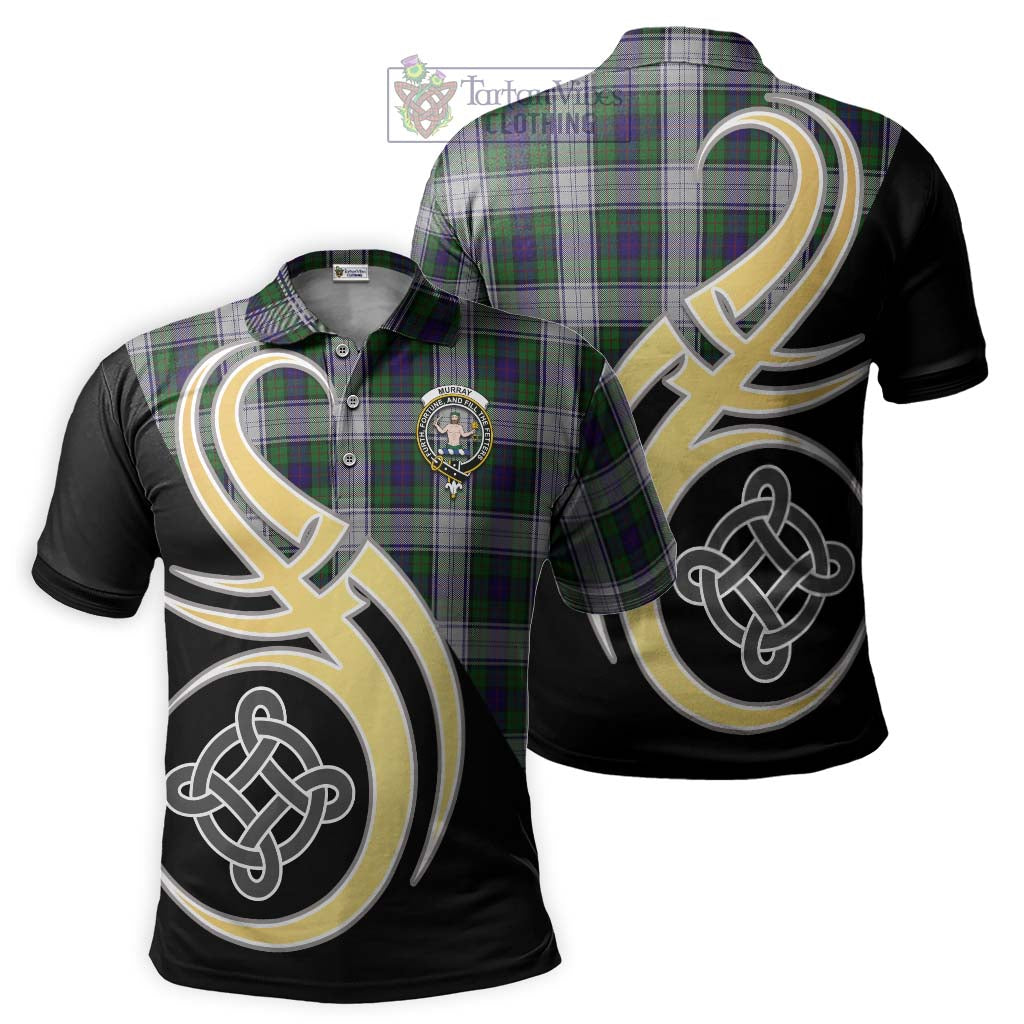 Tartan Vibes Clothing Murray of Atholl Dress Tartan Polo Shirt with Family Crest and Celtic Symbol Style