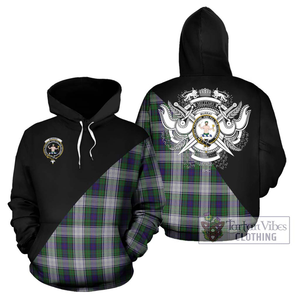 Murray of Atholl Dress Tartan Hoodie with Family Crest and Military Logo Style Zip Hoodie - Tartanvibesclothing Shop