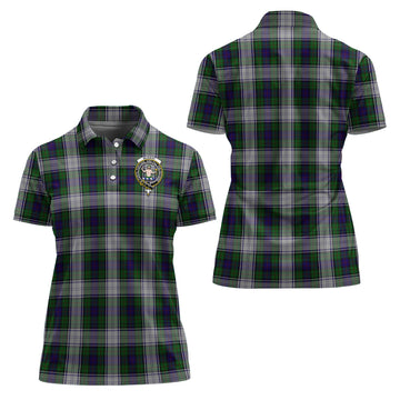 Murray of Atholl Dress Tartan Polo Shirt with Family Crest For Women