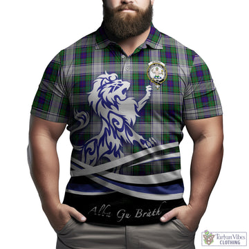 Murray of Atholl Dress Tartan Polo Shirt with Alba Gu Brath Regal Lion Emblem