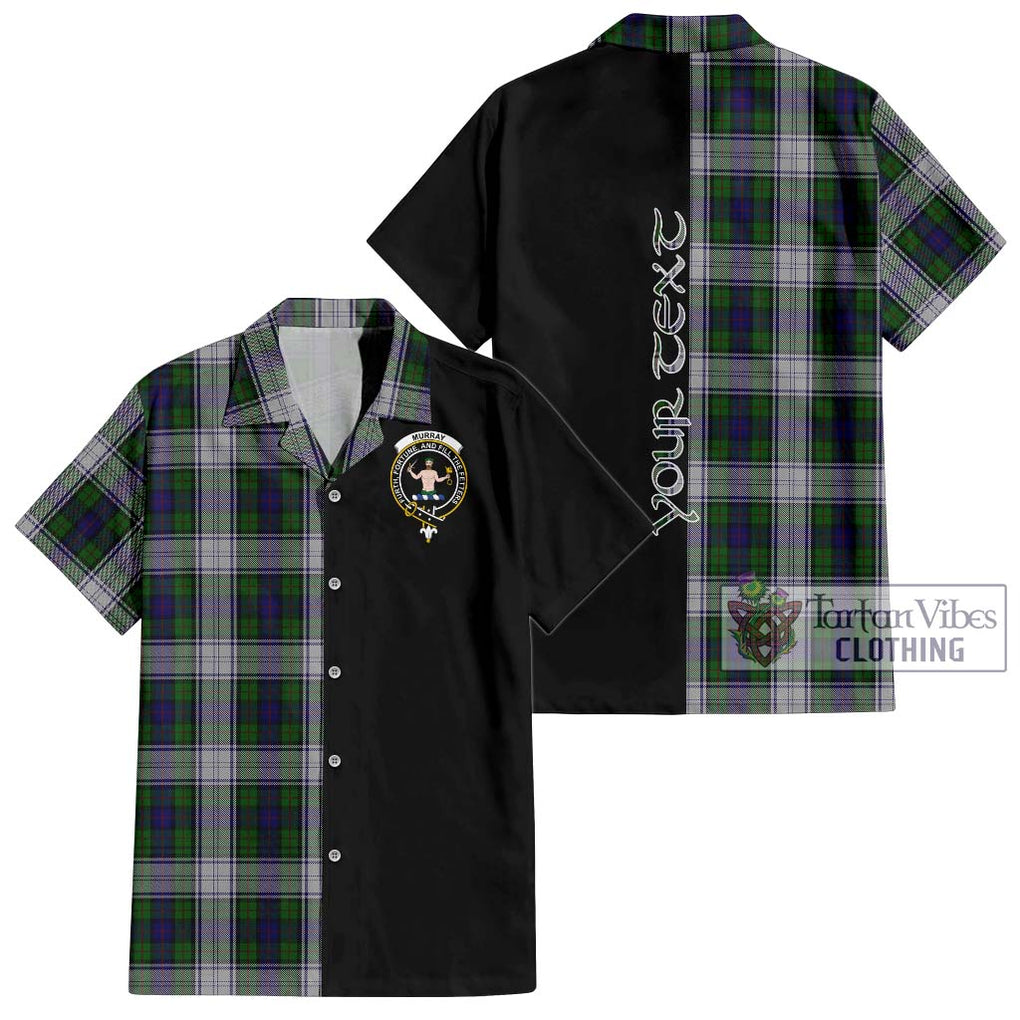 Murray of Atholl Dress Tartan Short Sleeve Button Shirt with Family Crest and Half Of Me Style Kid - Tartanvibesclothing Shop