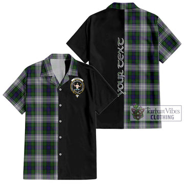 Murray of Atholl Dress Tartan Short Sleeve Button Shirt with Family Crest and Half Of Me Style