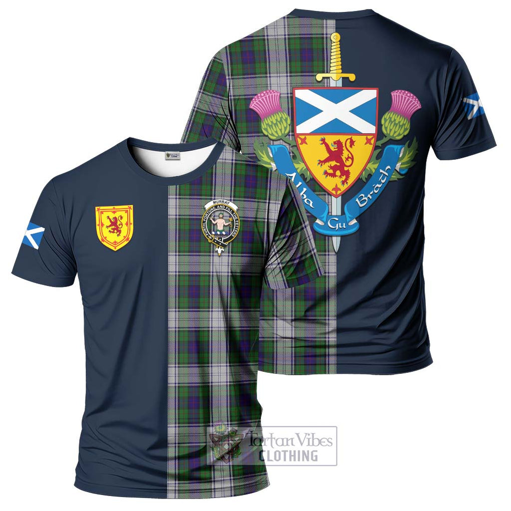 Tartan Vibes Clothing Murray of Atholl Dress Tartan T-Shirt Alba with Scottish Lion Royal Arm Half Style