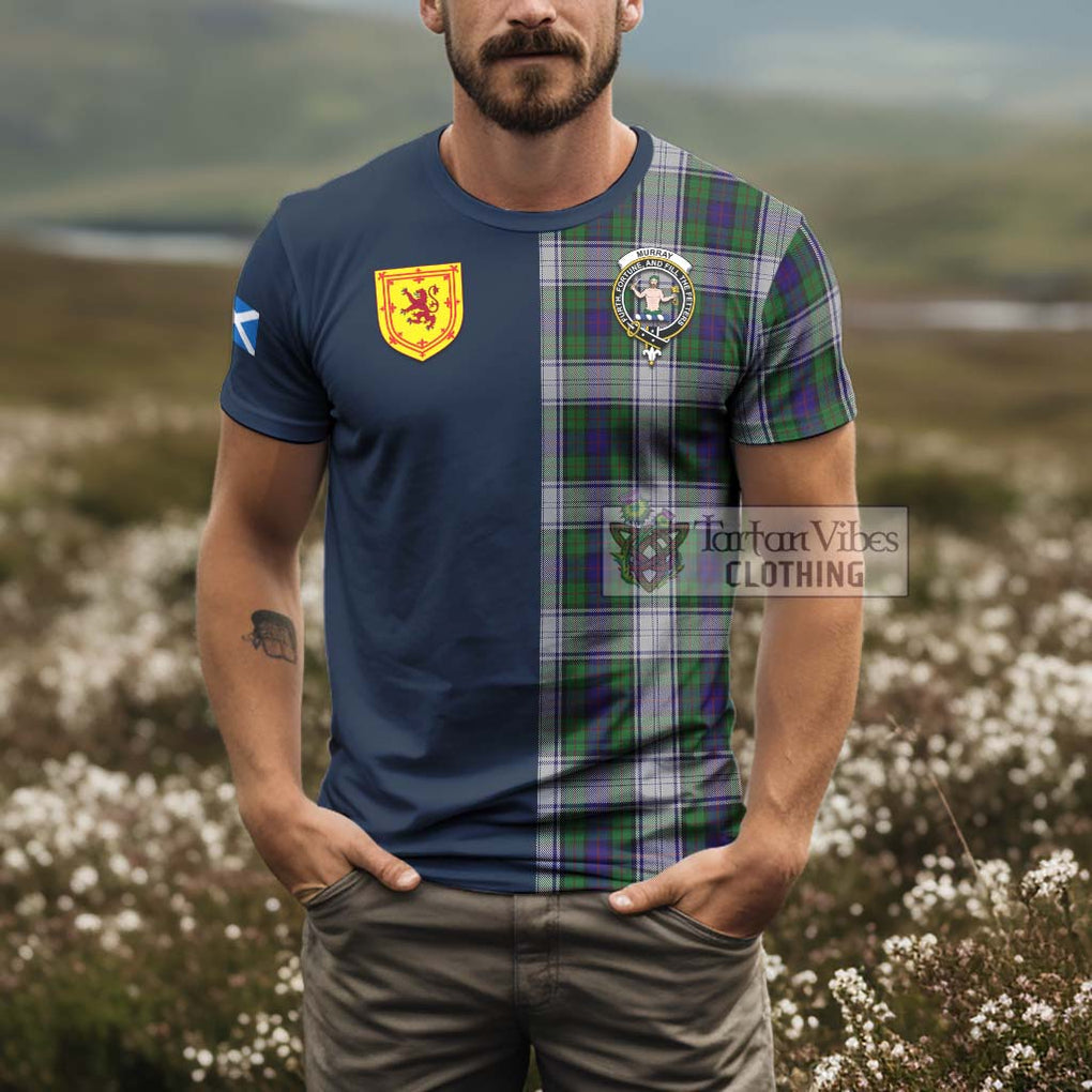 Tartan Vibes Clothing Murray of Atholl Dress Tartan T-Shirt Alba with Scottish Lion Royal Arm Half Style