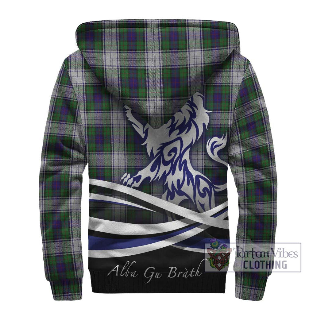 Murray of Atholl Dress Tartan Sherpa Hoodie with Alba Gu Brath Regal Lion Emblem - Tartanvibesclothing Shop