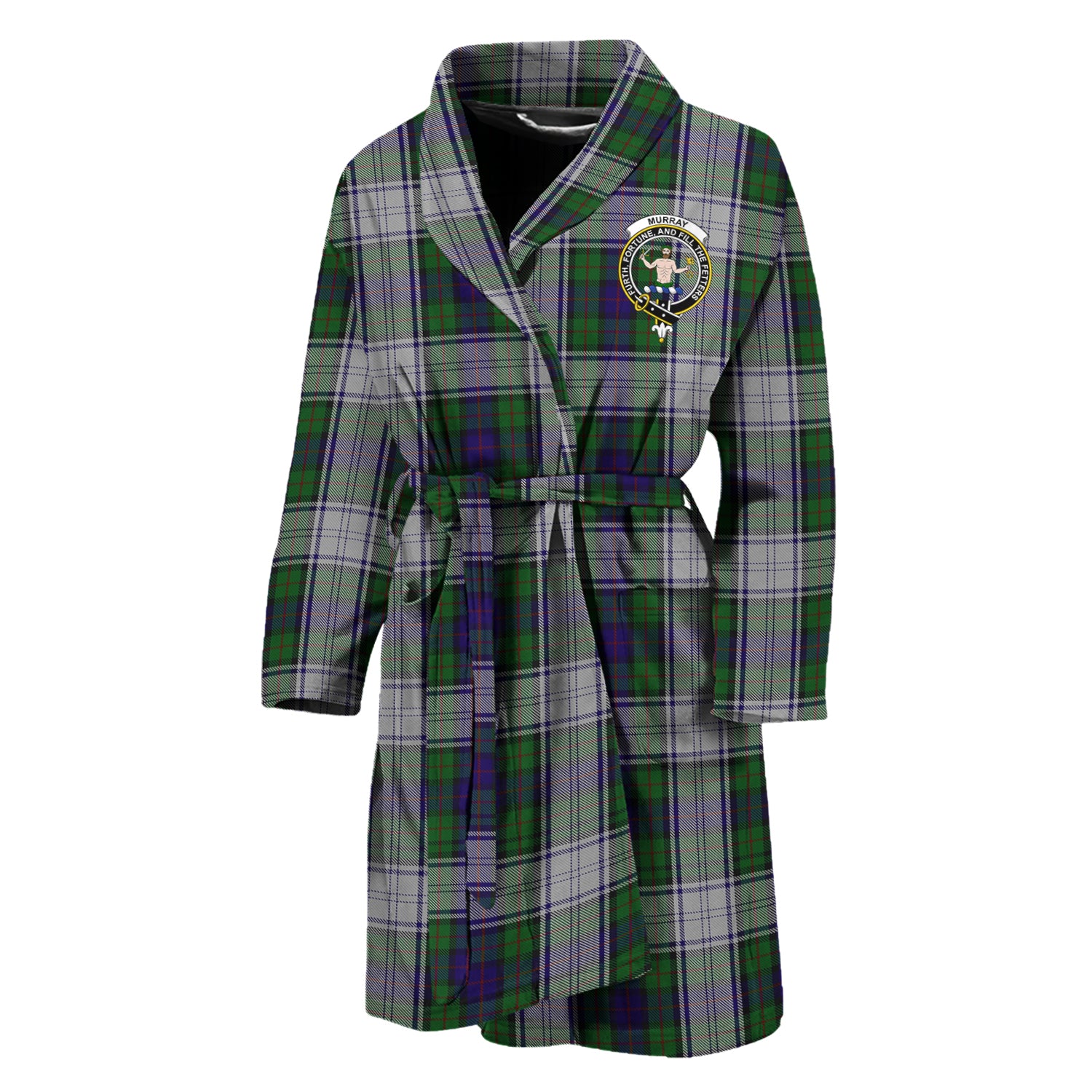 Murray of Atholl Dress Tartan Bathrobe with Family Crest Unisex M - Tartan Vibes Clothing