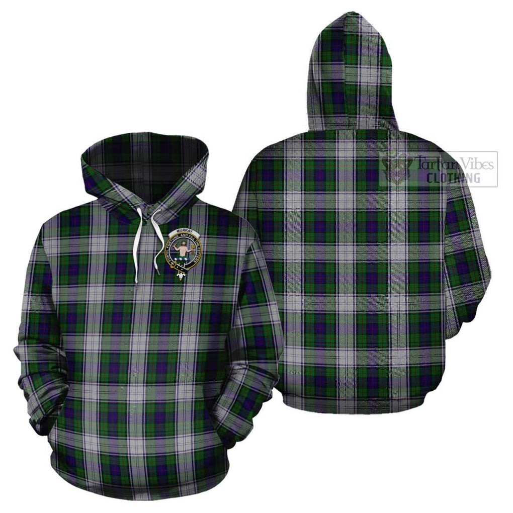 Murray of Atholl Dress Tartan Cotton Hoodie with Family Crest Pullover Hoodie - Tartan Vibes Clothing