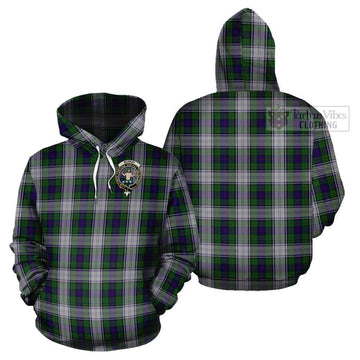 Murray of Atholl Dress Tartan Cotton Hoodie with Family Crest