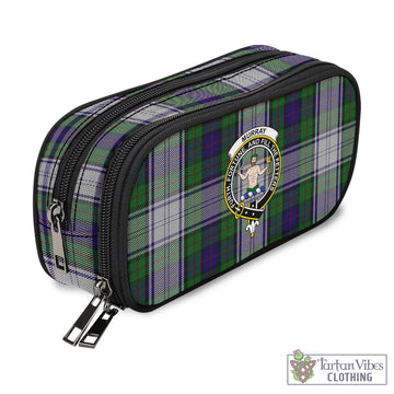 Murray of Atholl Dress Tartan Pen and Pencil Case with Family Crest