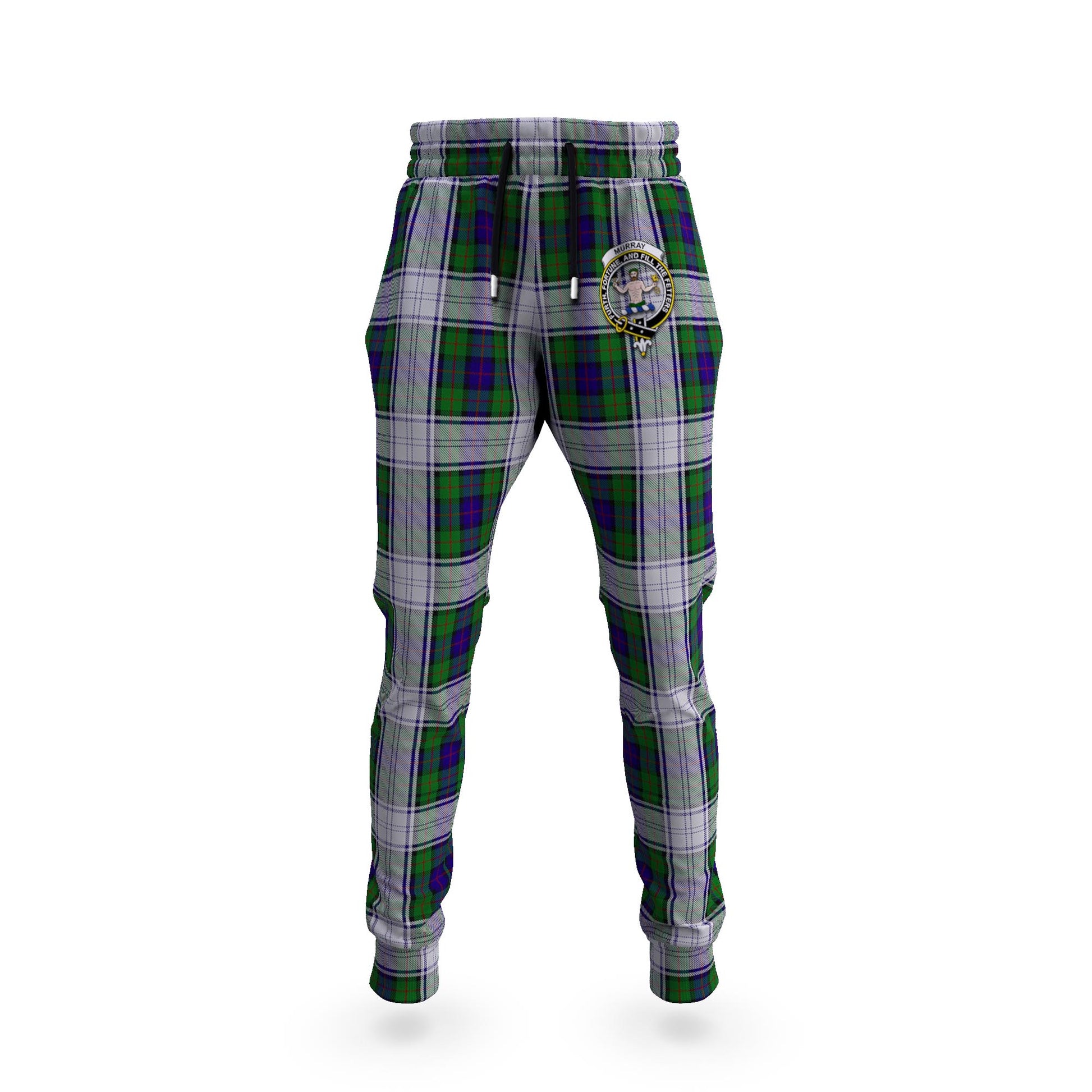 Murray of Atholl Dress Tartan Joggers Pants with Family Crest - Tartanvibesclothing