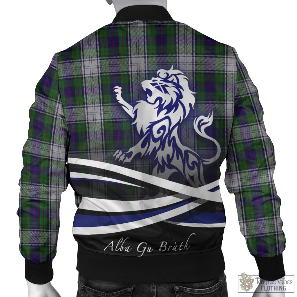 Tartan Vibes Clothing Murray of Atholl Dress Tartan Bomber Jacket with Alba Gu Brath Regal Lion Emblem