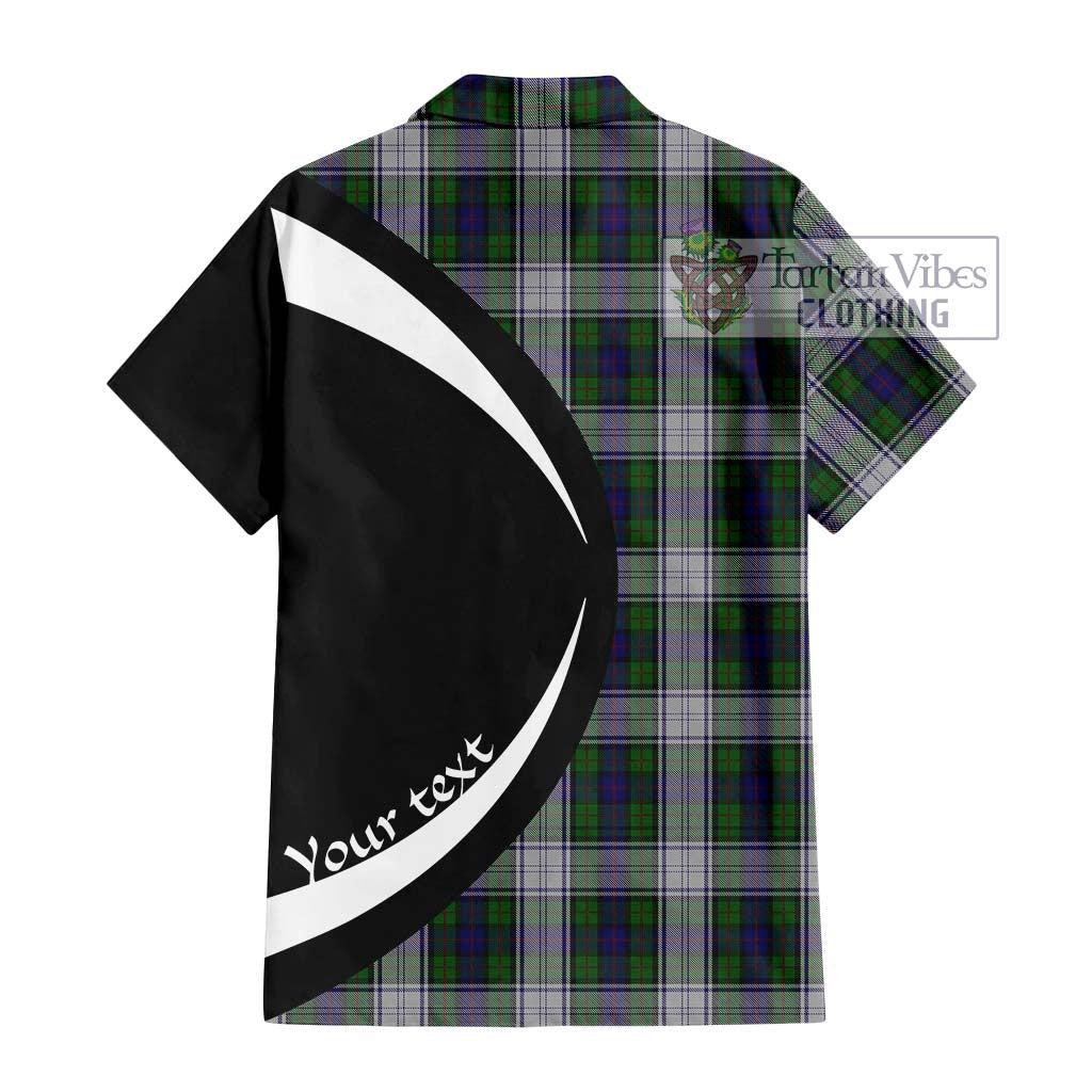 Murray of Atholl Dress Tartan Short Sleeve Button Up with Family Crest Circle Style - Tartan Vibes Clothing