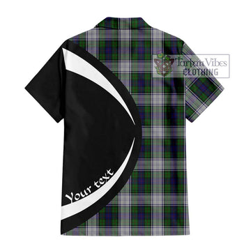 Murray of Atholl Dress Tartan Short Sleeve Button Up with Family Crest Circle Style