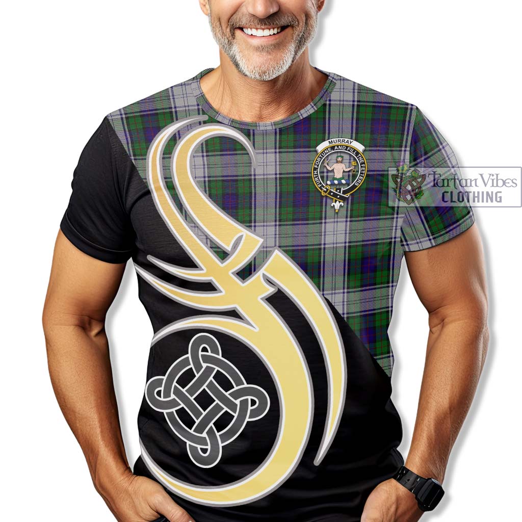 Tartan Vibes Clothing Murray of Atholl Dress Tartan T-Shirt with Family Crest and Celtic Symbol Style