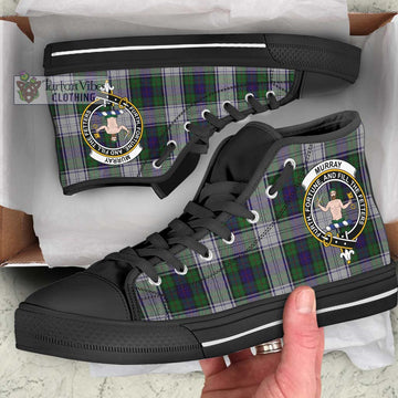 Murray of Atholl Dress Tartan High Top Shoes with Family Crest